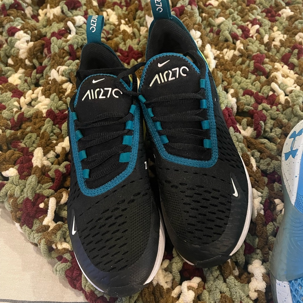 Nike Air Max 270 Black and Teal Shoes